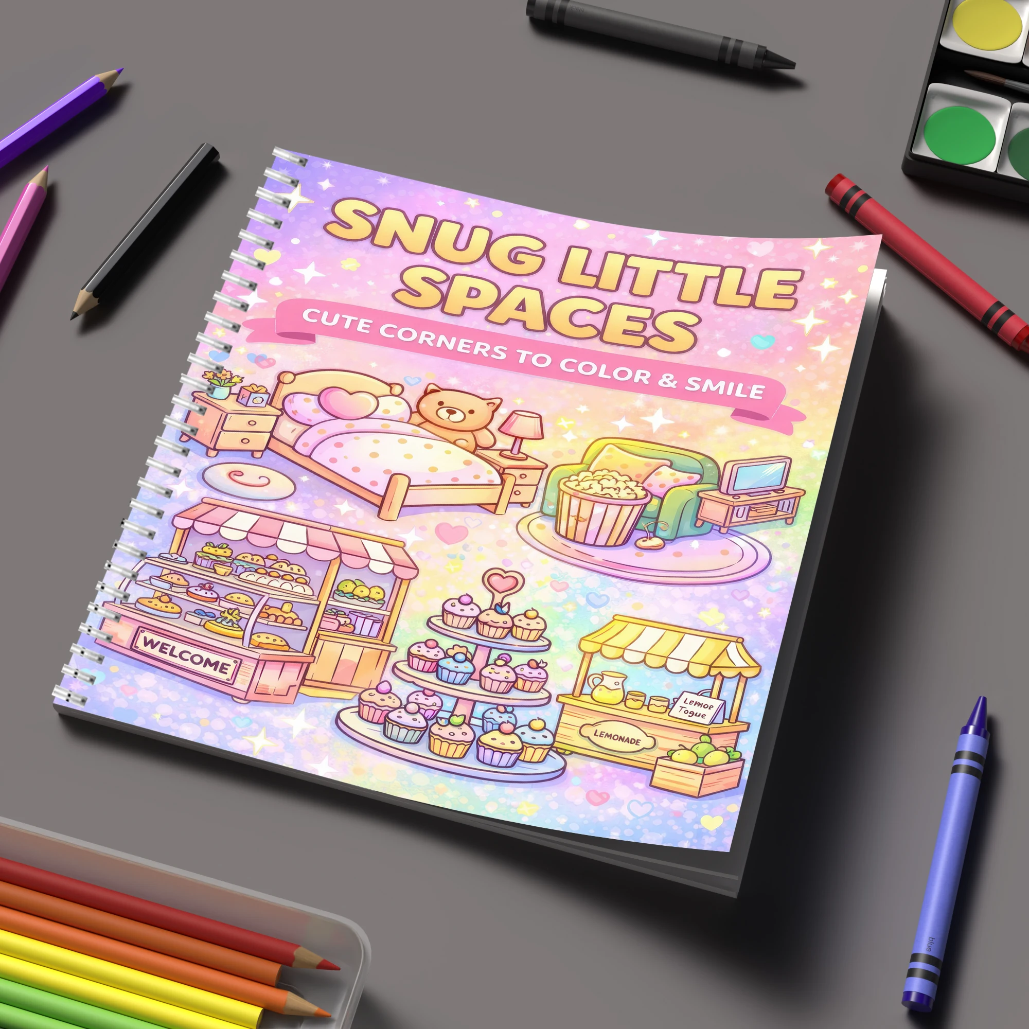 Adult Coloring Book Stress Relief - Coloring Book Little Spaces for Adult