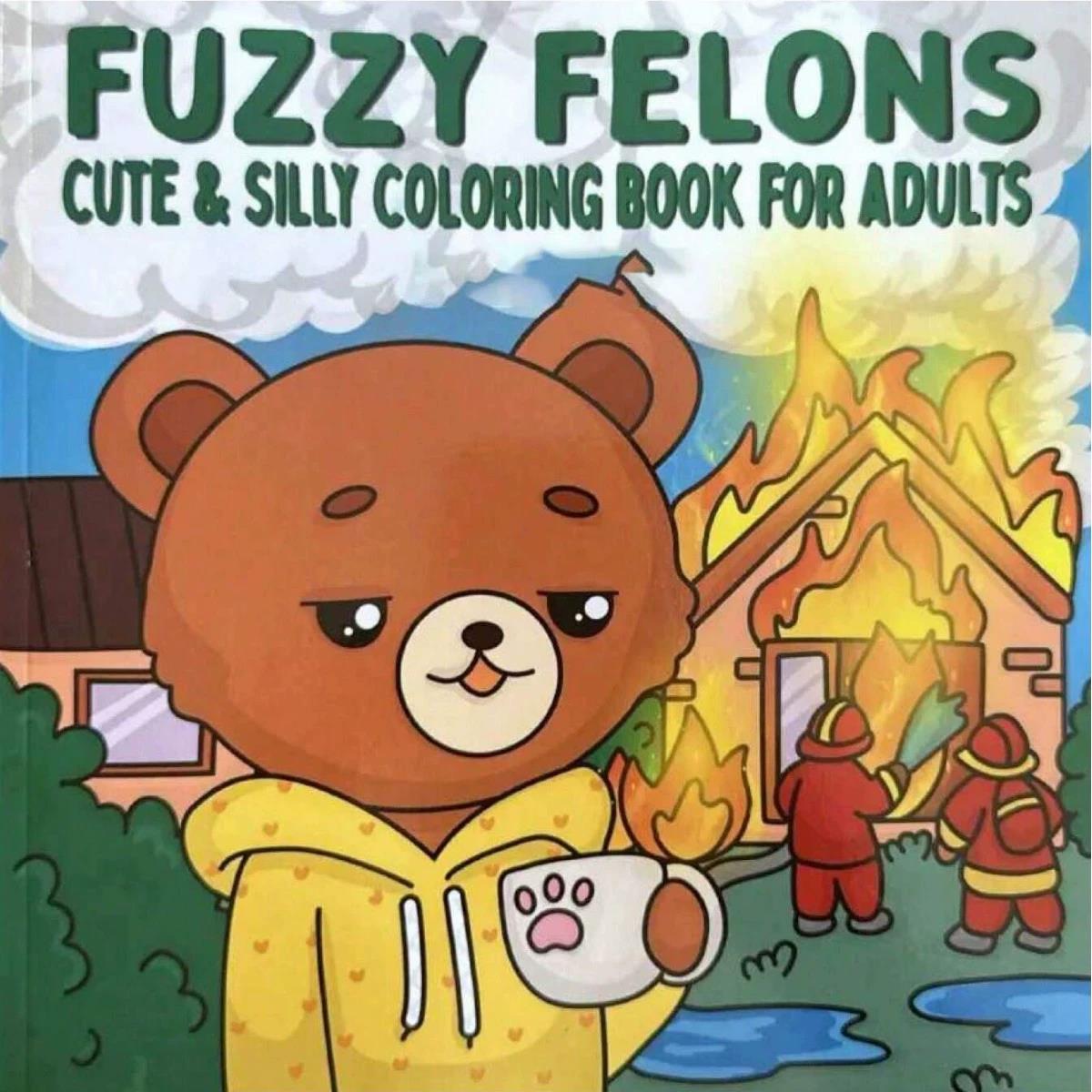 Fuzzy Felons Adult Coloring Bo - Adult Coloring Book Stress Relief 评论和价格