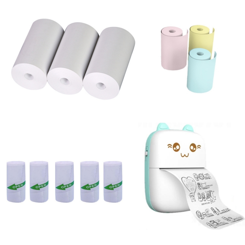 57x25MM Thermal Paper Sticker  - Mini Pocket Thermal Printer Paper Roll 评论和价格