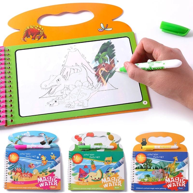 Children's Magic Water Paintin - Reusable Water Magic Coloring Book 评论和价格