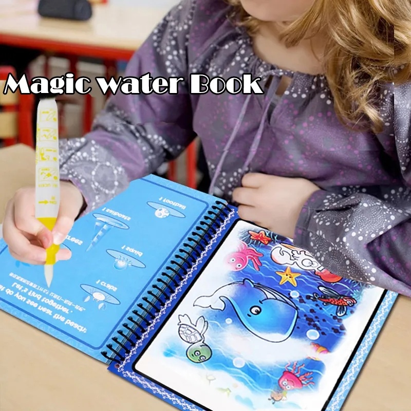 Kids Montessori Toys Reusable  - Reusable Water Magic Coloring Book 评论和价格