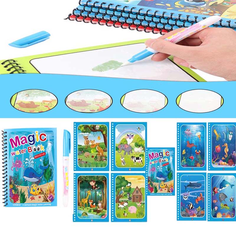 Hot Sale Reusable Magic Water  - Reusable Water Magic Coloring Book 评论和价格