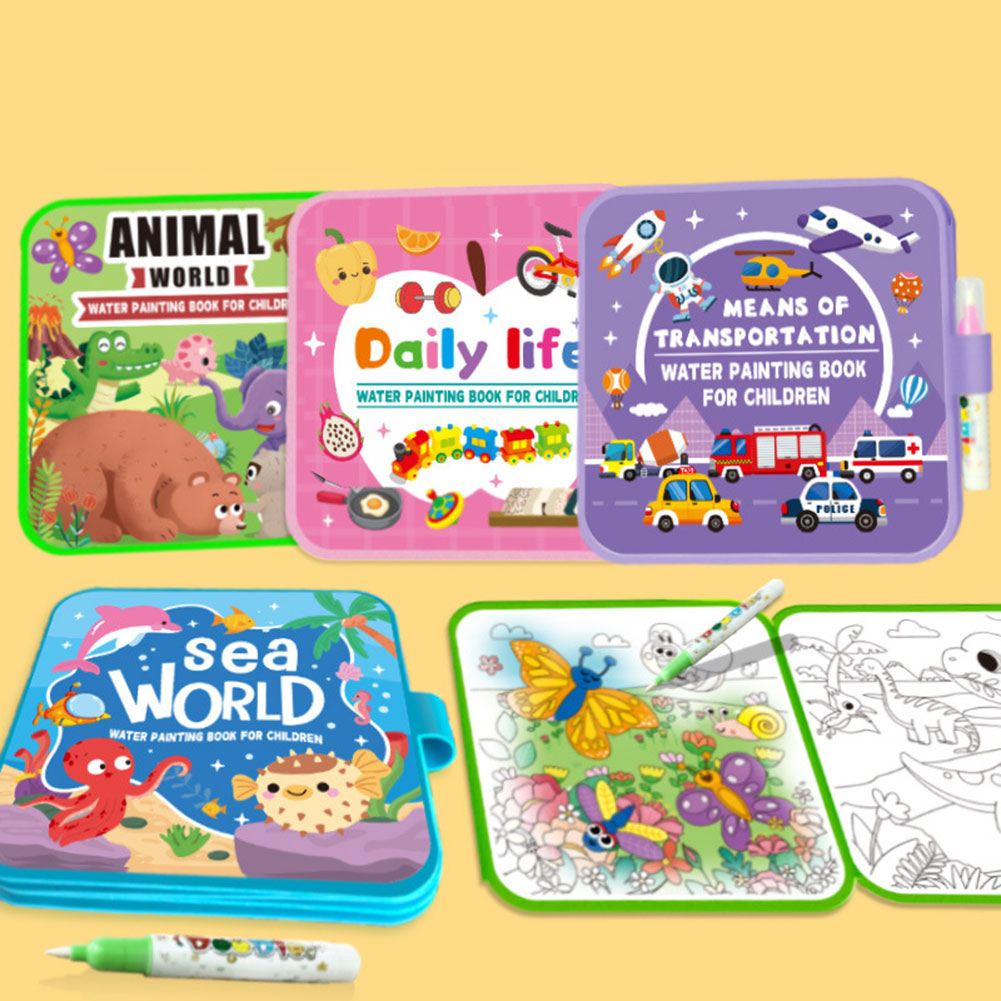 Kids Magics Clear Water Colori - Reusable Water Magic Coloring Book 评论和价格