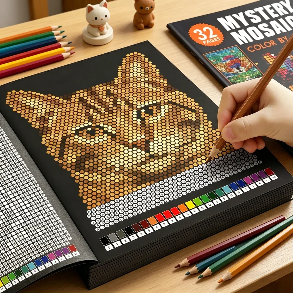 Mystery Mosaics Color by Numbe - Adult Coloring Book Stress Relief 评论和价格
