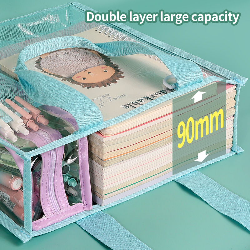 HUAJIE Transparent File Bag, L - Stationery Books 评论和价格