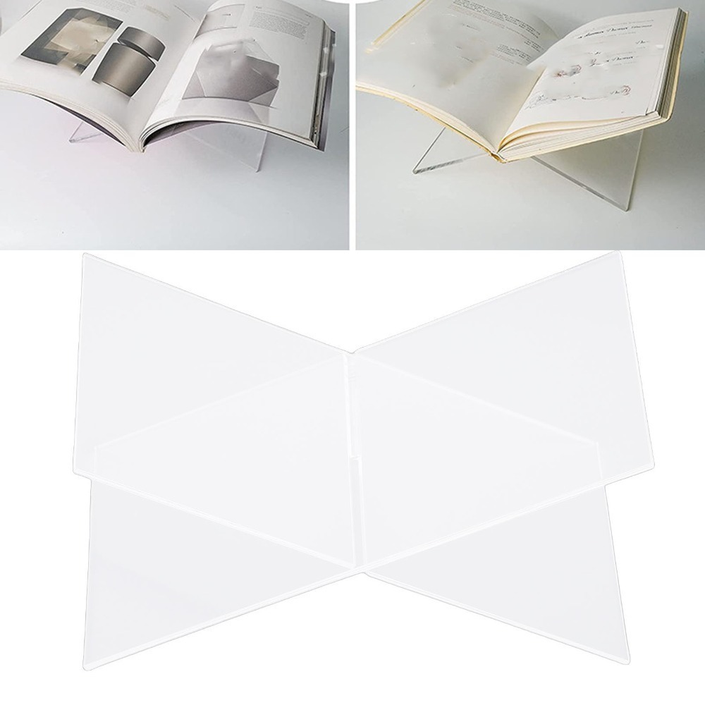1set X-Shaped Design Acrylic B - Clear Acrylic Book Stand Holder 评论和价格