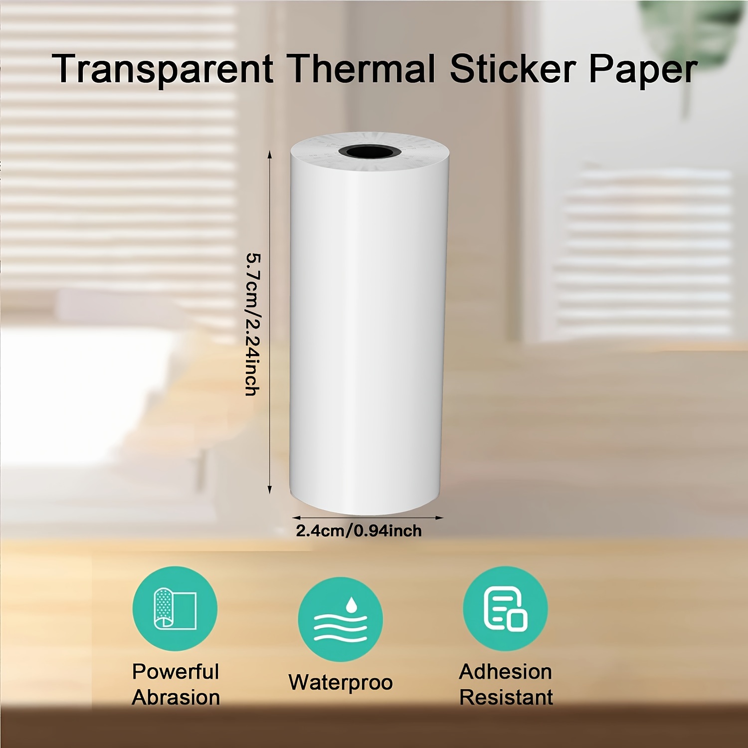 2/4/8 Rolls Clear Self-Adhesiv - Mini Pocket Thermal Printer Paper Roll 评论和价格